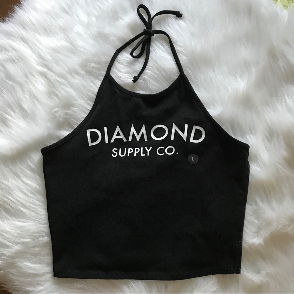 Diamond Supply Co Dahlia Cropped Halter Tank